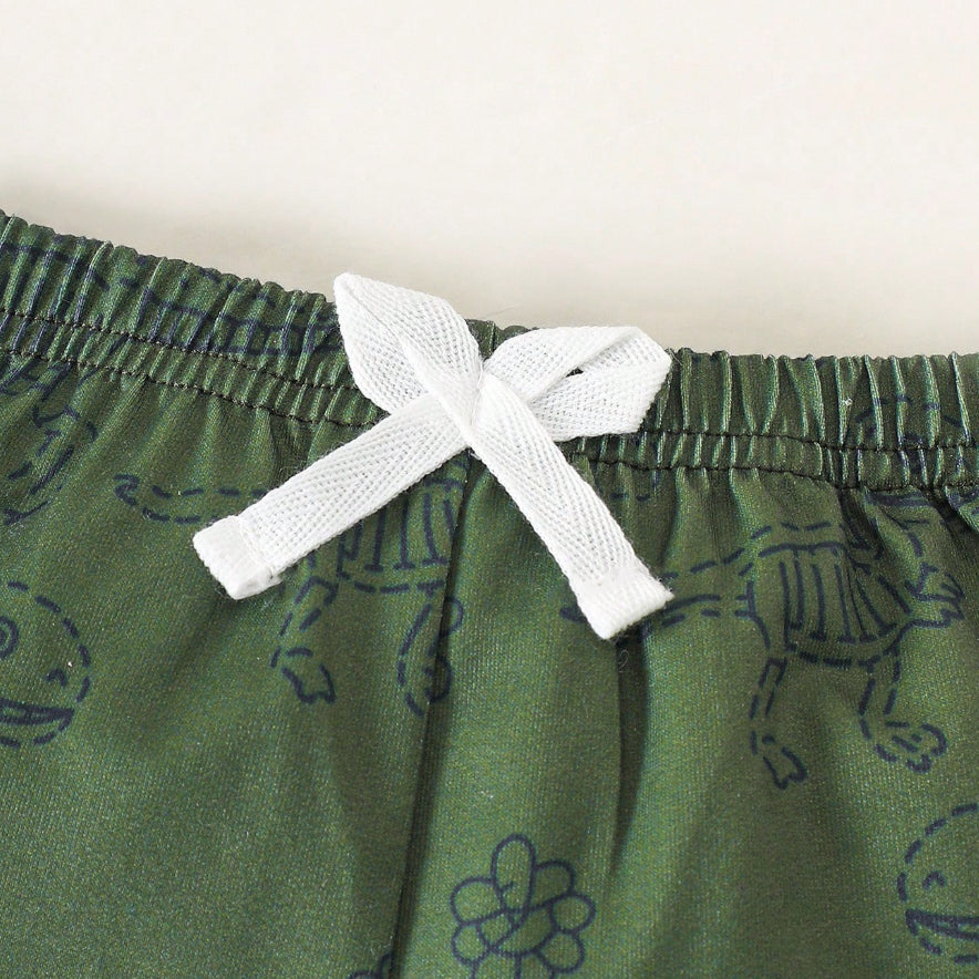 3PCS Cute Dinosaur Print Long Sleeve Baby Set