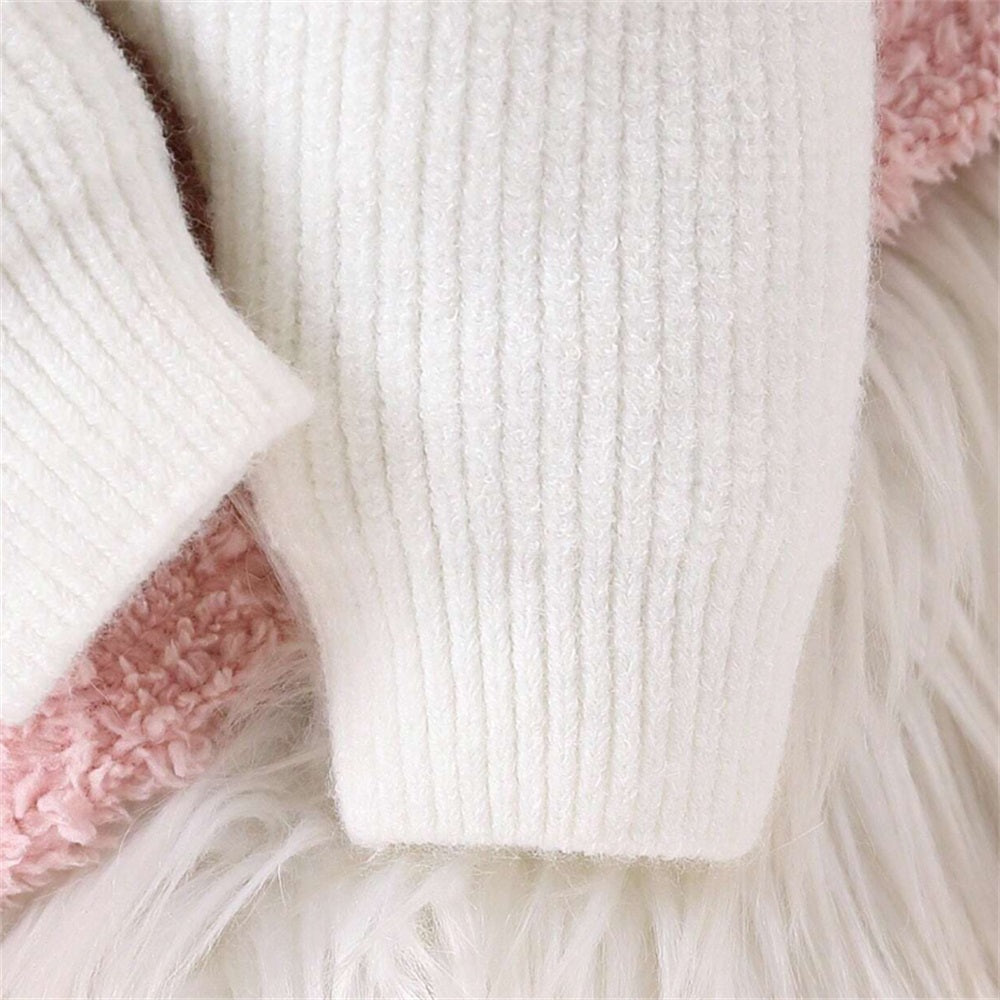 Fashion Cute Versatile Knitted 3D Bow Long Sleeve Baby Jumpsuit