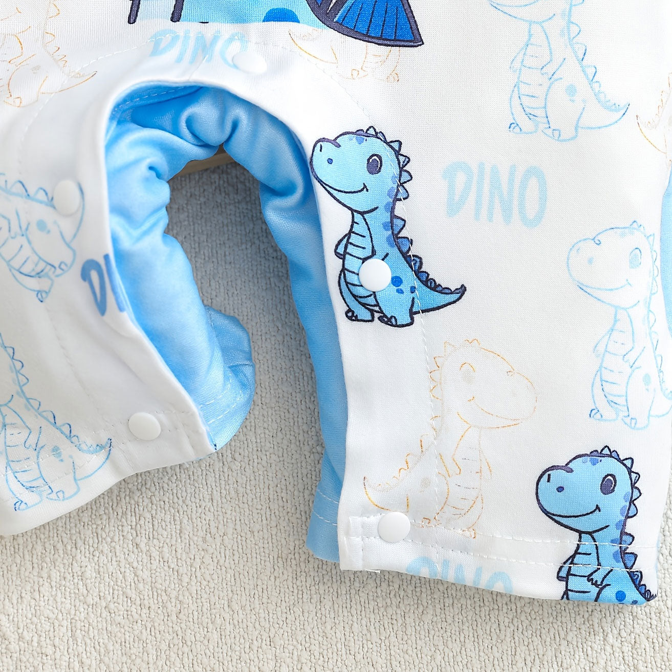 Adorable Dinosaur Print Short Sleeve Baby Boy Jumpsuit