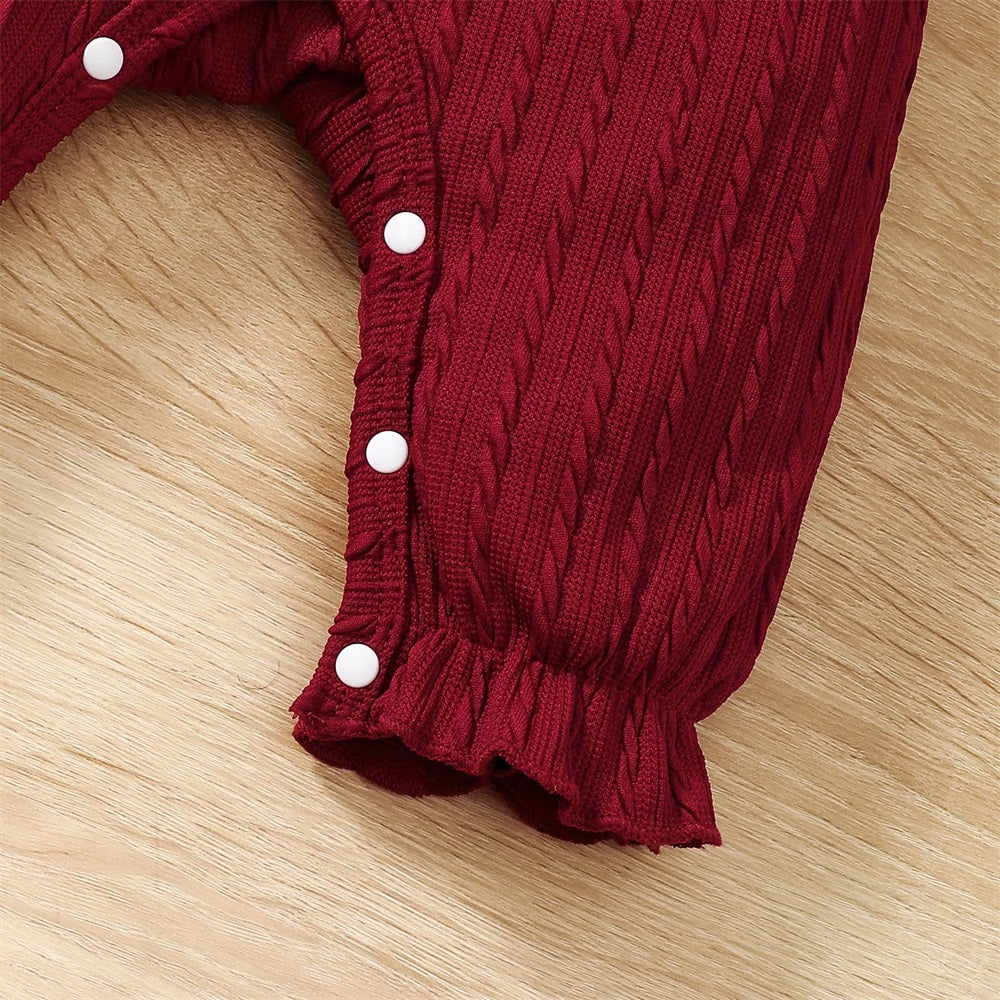 2PCS Exquisite Floral Printed Long Sleeve Baby Jumpsuit