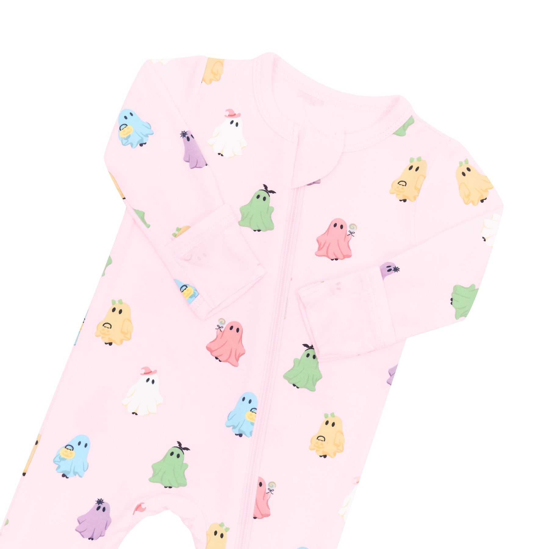 Halloween Ghost Printed Zipper Baby Jumpsuit
