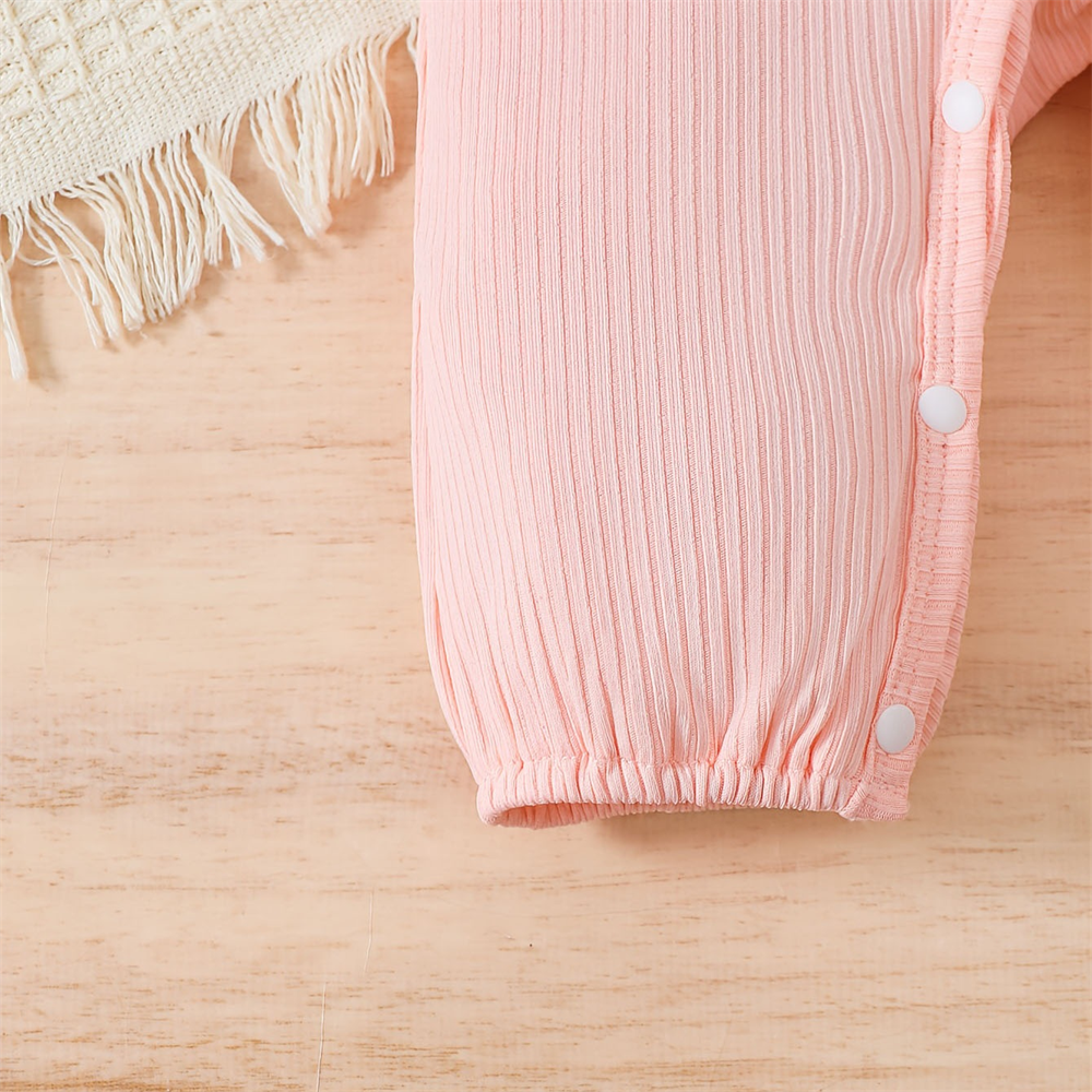 2PCS Lively Solid Color Baby Girl Jumpsuit
