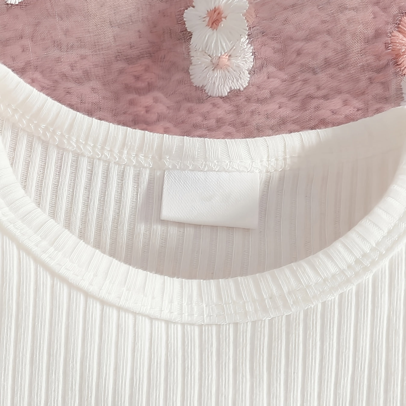 3PCS Heart Appliqué & Bow Embroidery Short Sleeve Overalls Baby Set