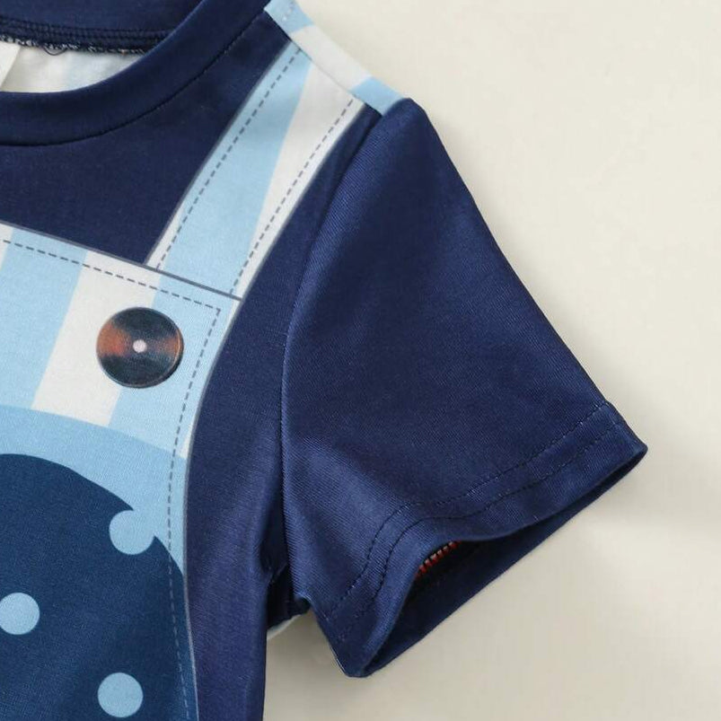 Casual Elephant Stripe Printed Baby Jumpsuit