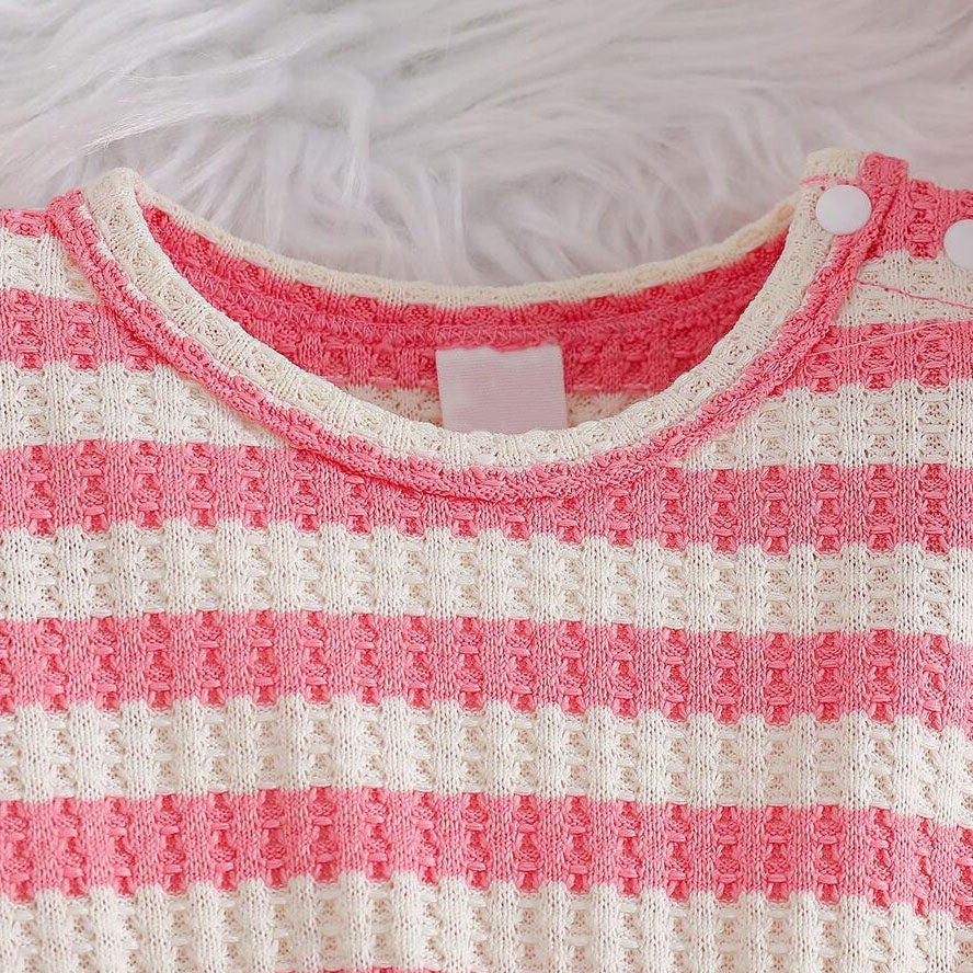 2PCS Watermelon Appliqué Stripe Print Long Sleeve Baby Set