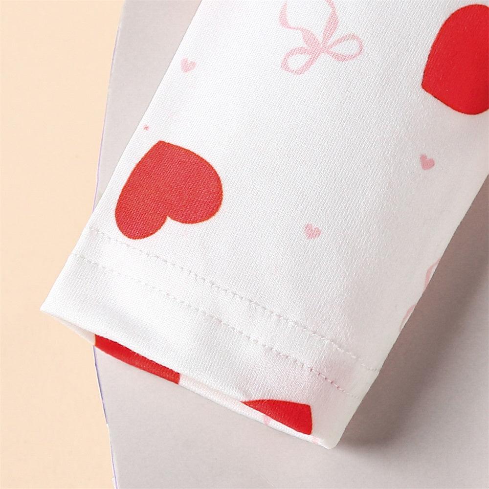 3PCS Dinosaur Embroidery Heart Print Long Sleeve Baby Set