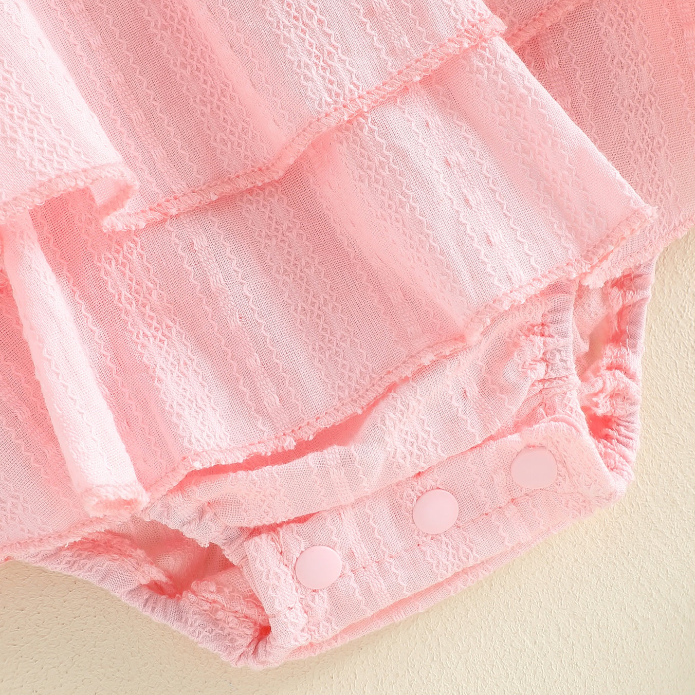 Sweet Solid Color Ruffles Decoration Baby Romper