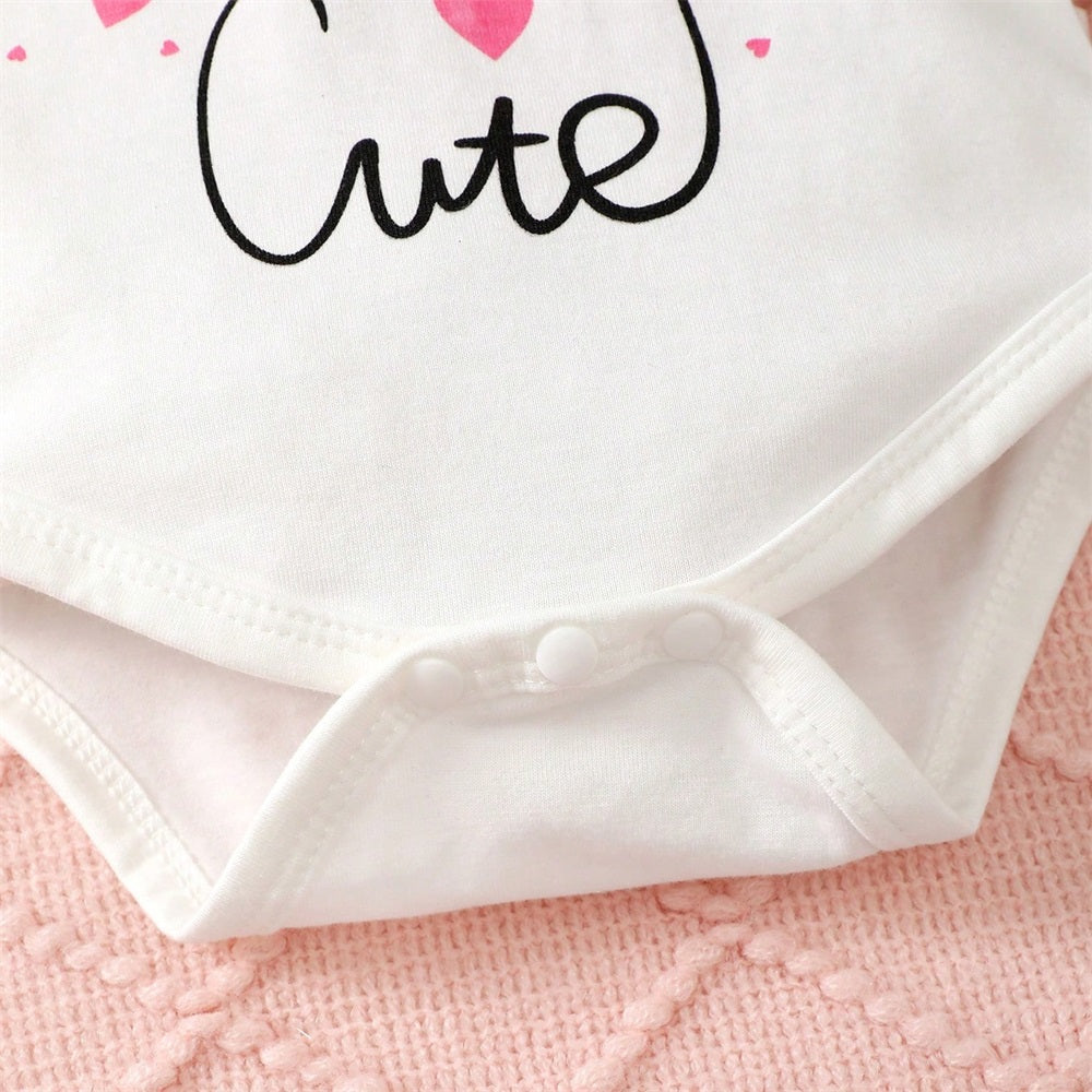 3PCS Adorable Cat Print Long Sleeve Baby Set