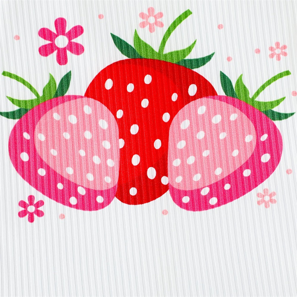 3PCS Sweet Strawberry Floral Print Long Sleeve Baby Set