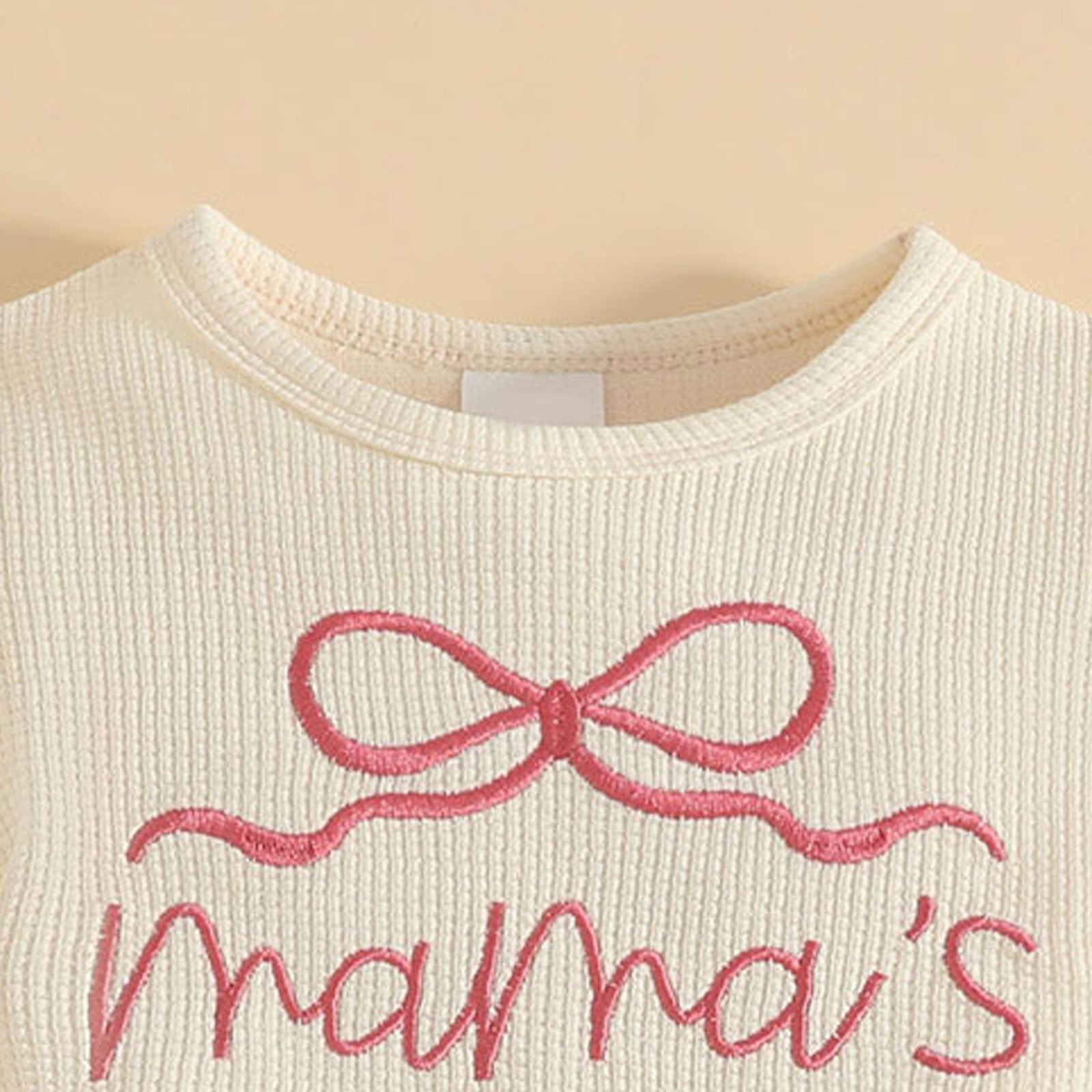 2PCS Mama's Girl Letter Embroidery Short Sleeve Baby Set