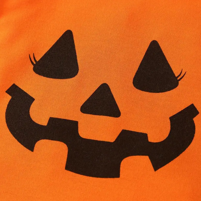 4PCS Adorable Pumpkin Printed Halloween Baby Set