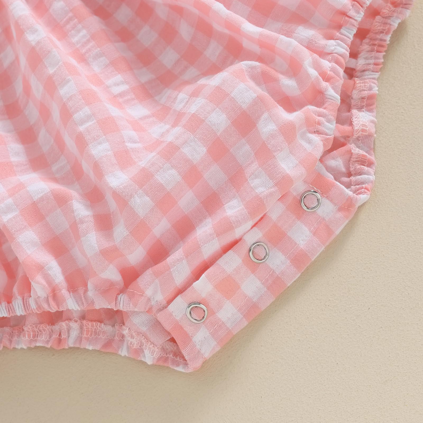 2PCS Sweet Plaid Printed Baby Romper