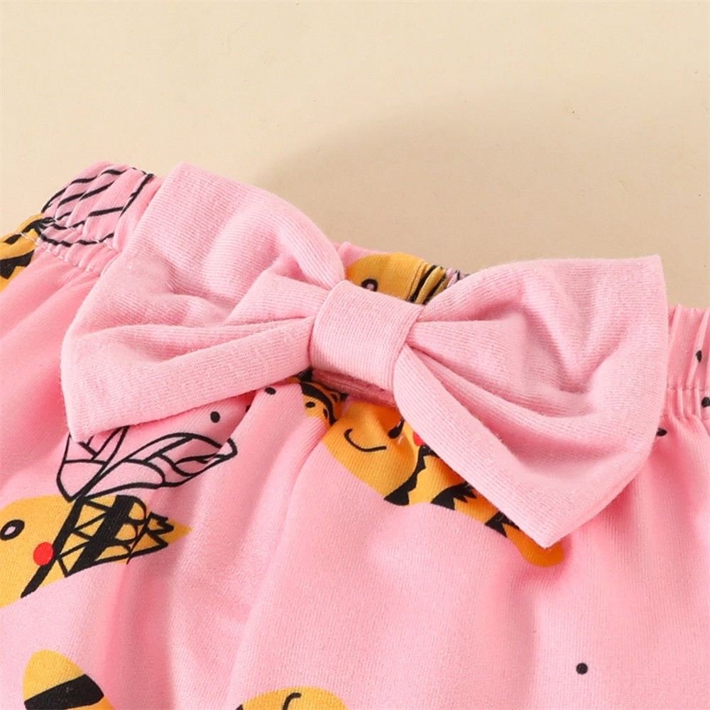 3PCS Sweet As Can Bee Letter Print Long Sleeve Baby Set