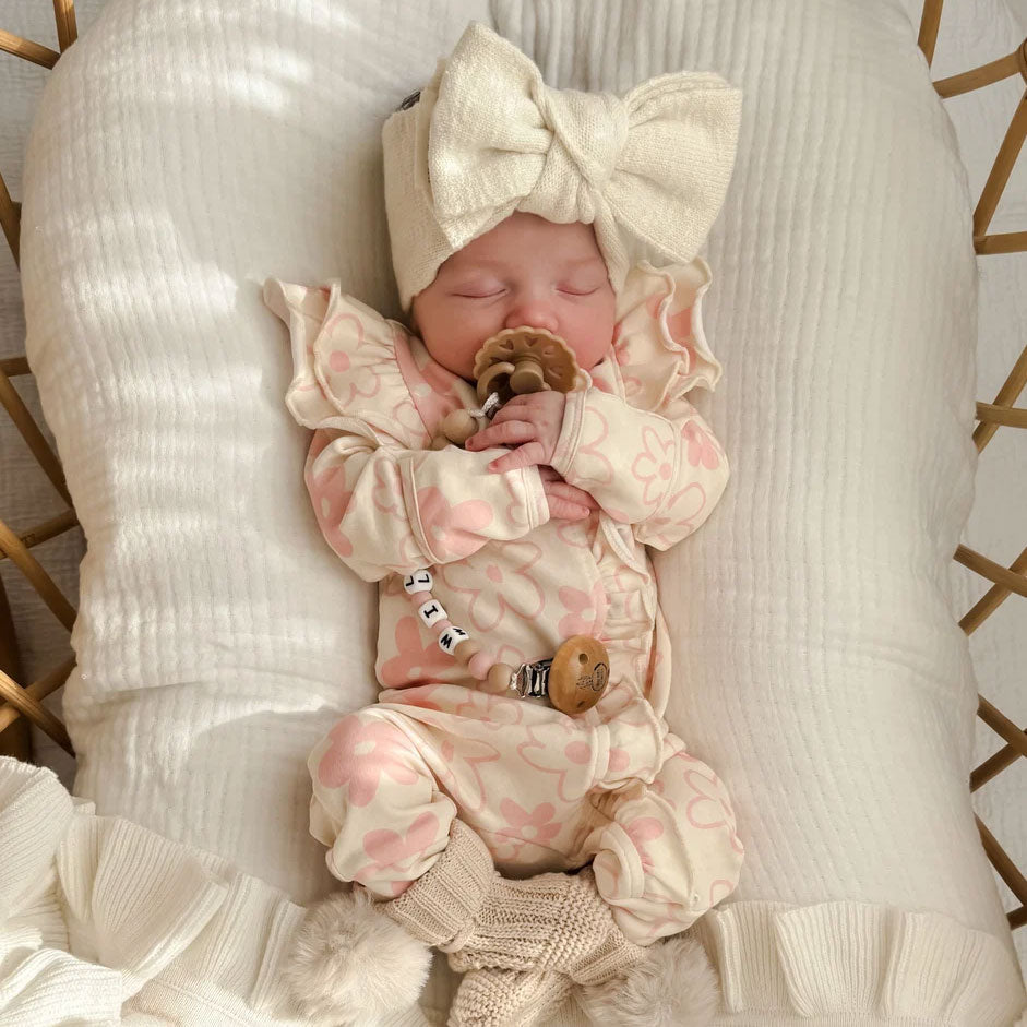 Bubbly Floral Printed Long Sleeve Zipper Baby Jumpsuit