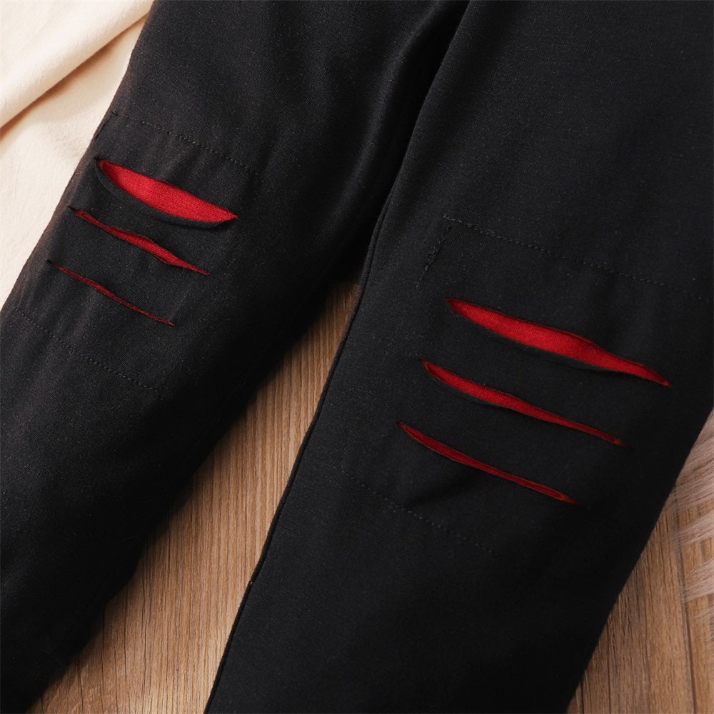 2PCS Mama's Boy Letter Print Long Sleeve Hooded Baby Set