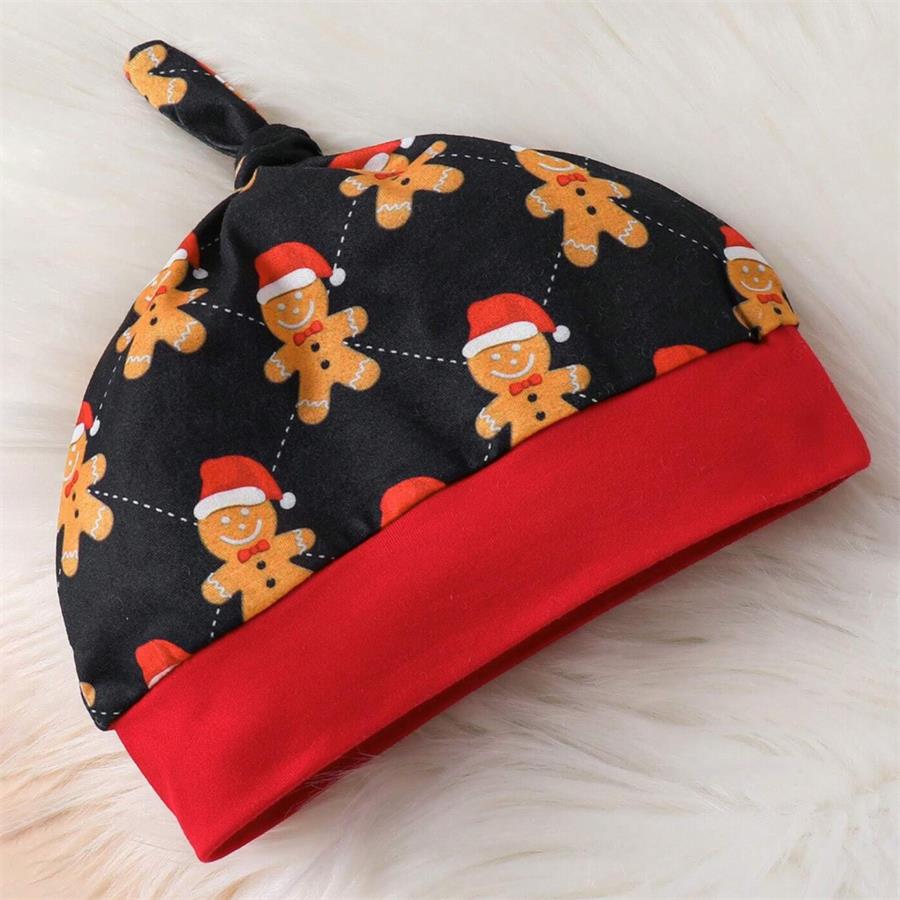3PCS Merry Christmas Letter Gingerbread Print Baby Set