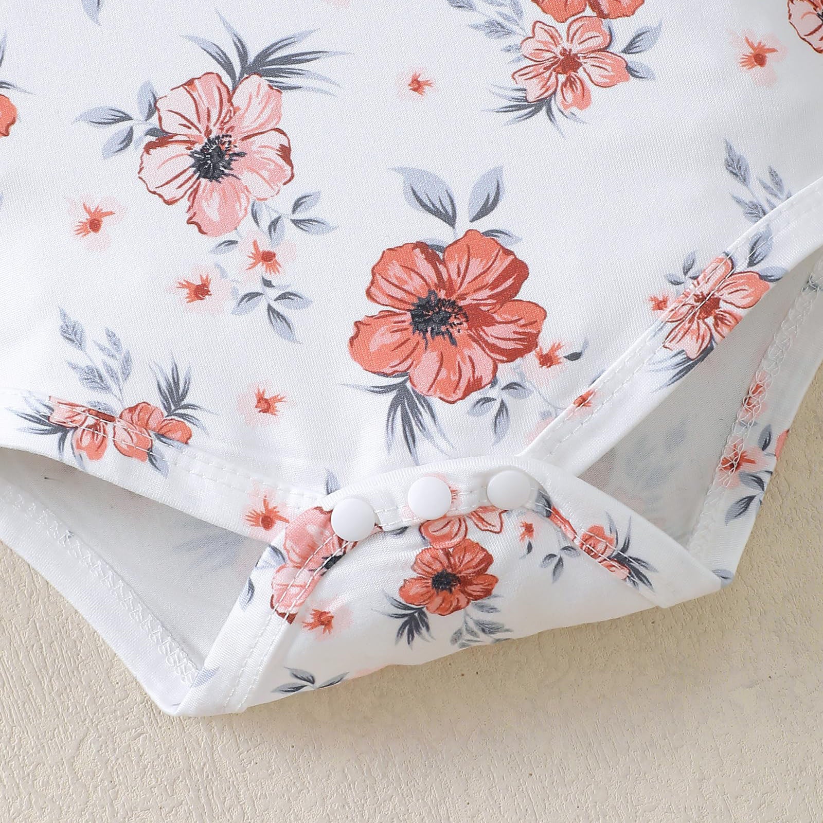 3PCS Refined Floral Printed Long Sleeve Baby Set