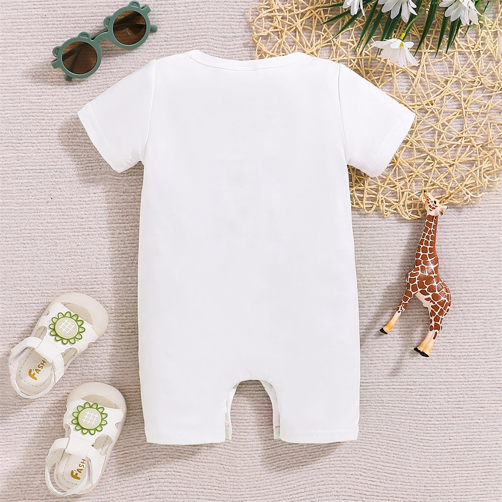 Summer Casual Animal Printed Short Sleeve Baby Jumpsuit
