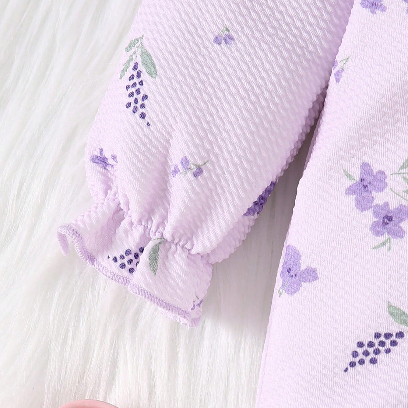 Charming Floral Printed Long Sleeve Baby Girl Jumpsuit