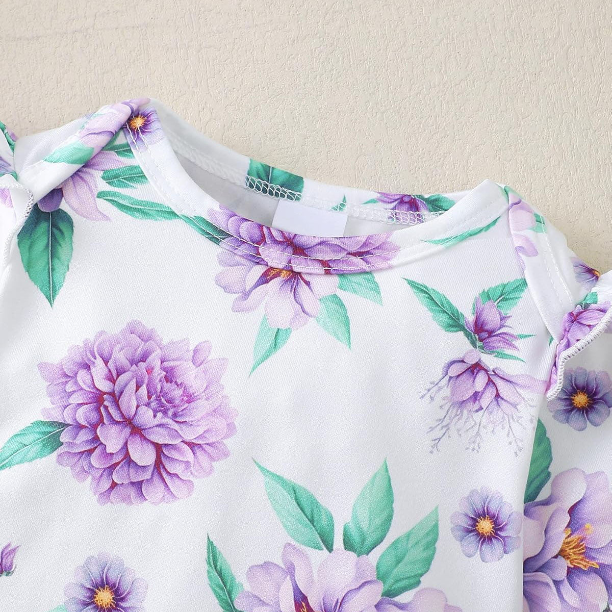 3PCS Stylish Cute Floral Print Long Sleeve Baby Set
