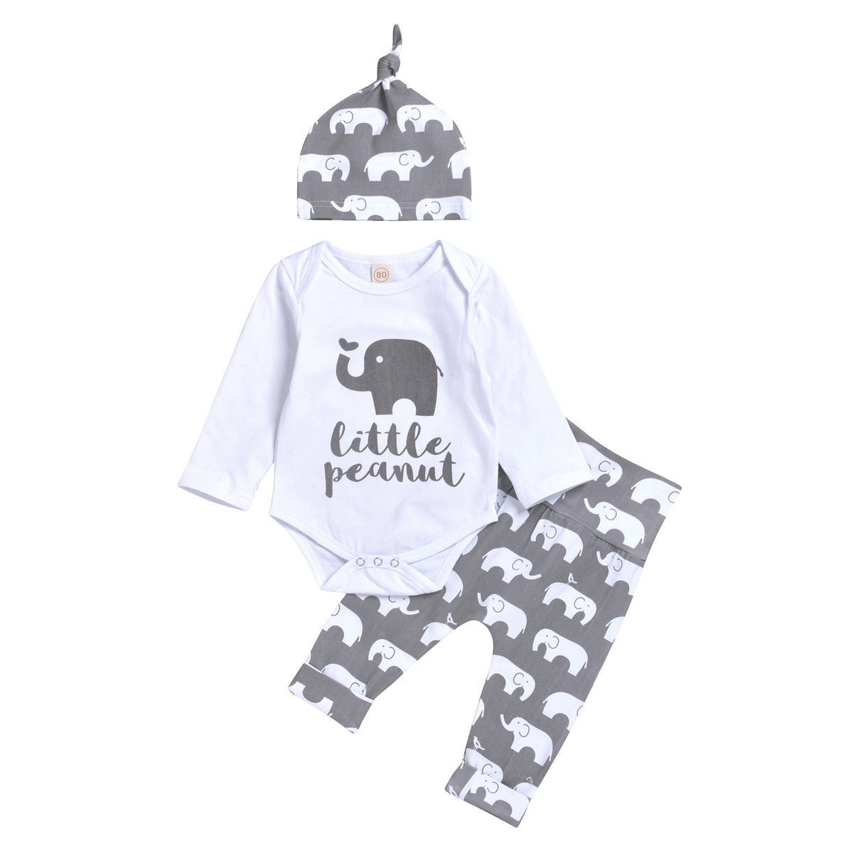 Ensemble bébé 3 pièces imprimé petit éléphant