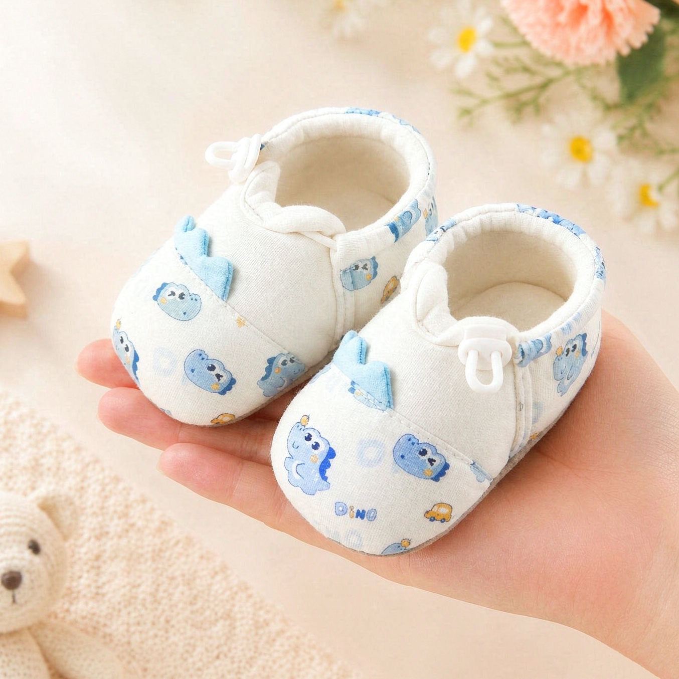 Baby Dinosaur Print Breathable Soft Sole Prewalker Shoes