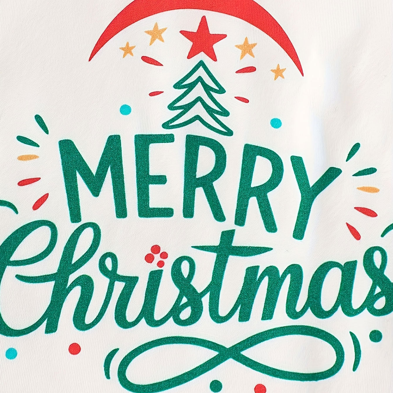 3PCS Merry Christmas Letter Plaid Print Long Sleeve Baby Dress Set
