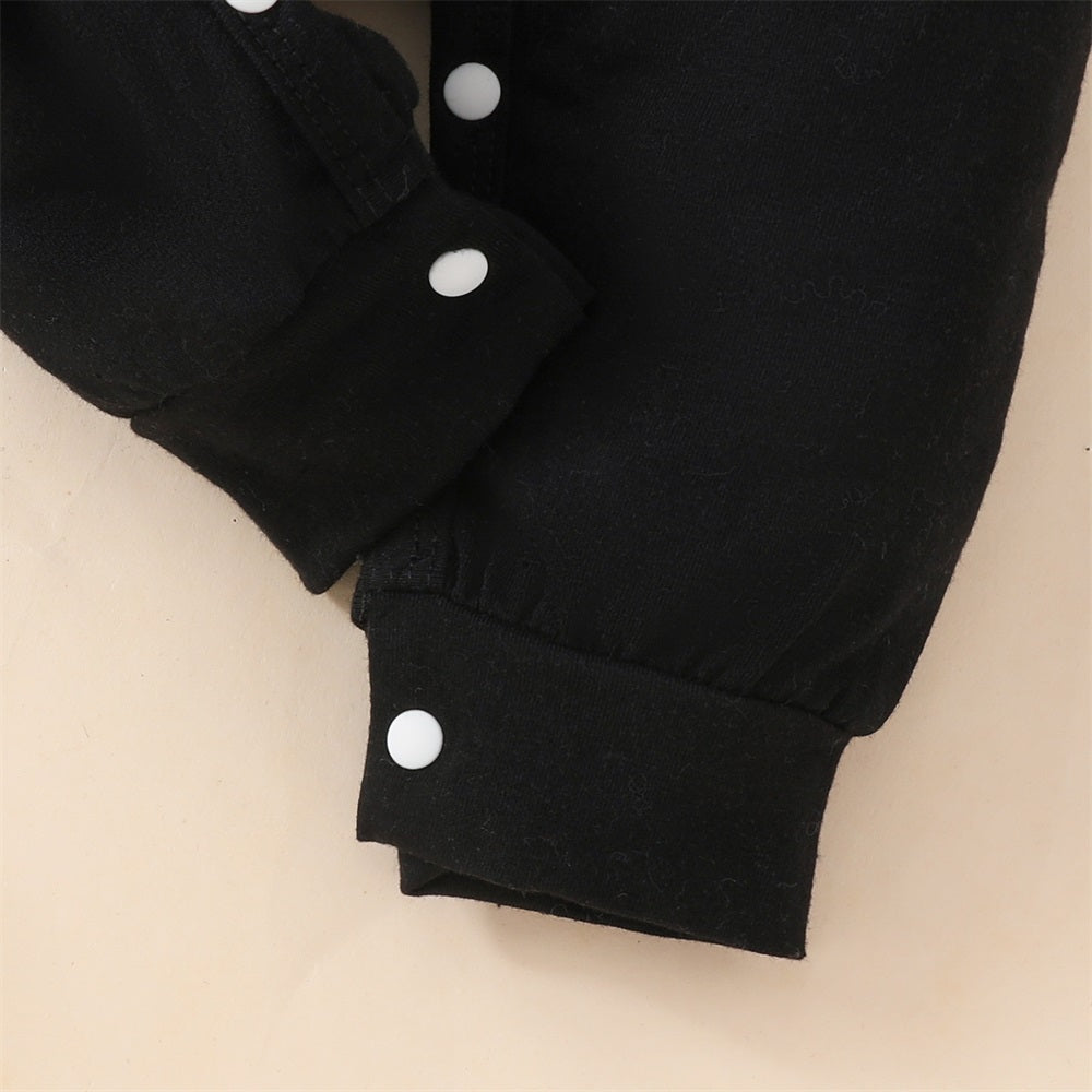 Daddy and Me Letter Print Plaid Baby Hooded Jumpsuit