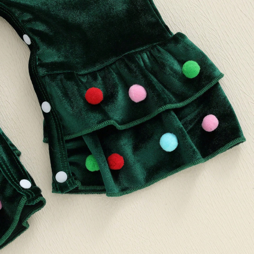 My 1st Christmas Letter Print Long Sleeve Baby Jumpsuit