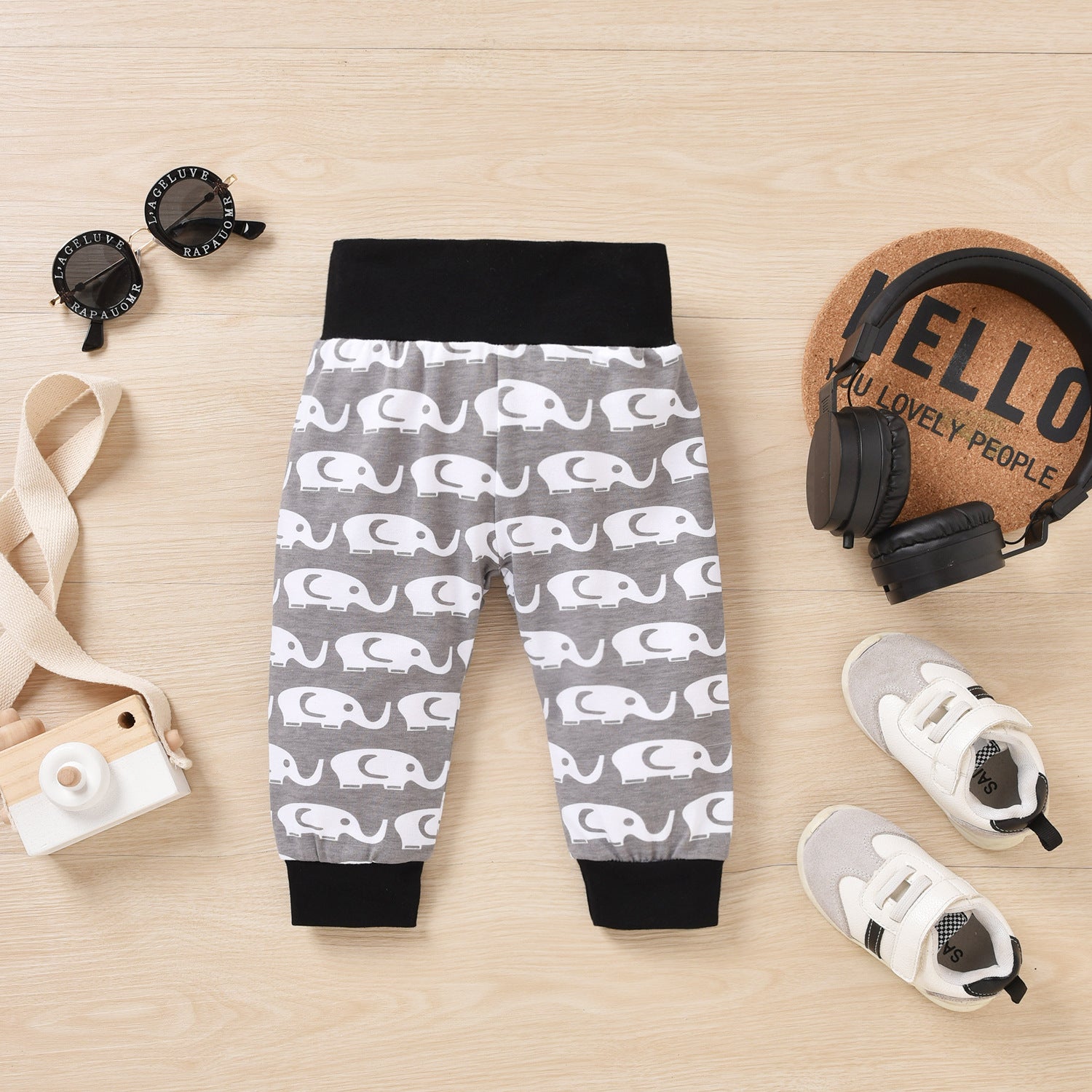 3PCS Little Brother Letter Elephant Printed Baby Set