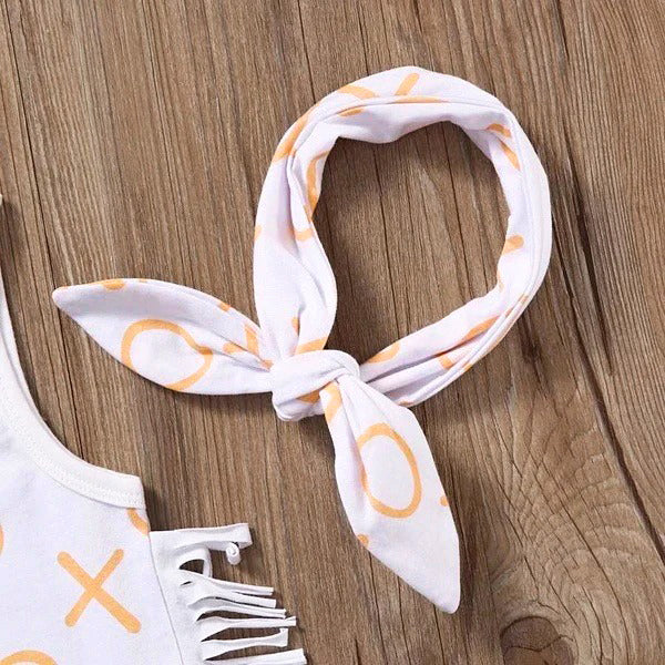 Mono con estampado de buey para niña, mono con diadema, 2 uds.