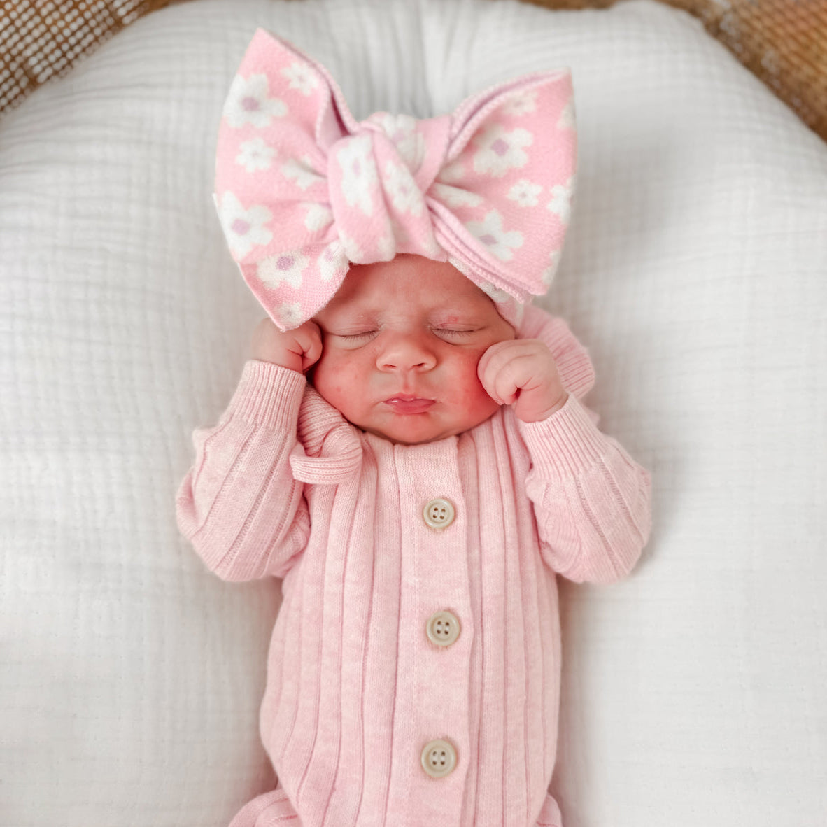 Comfy Solid Color Knit Rib Long Sleeve Baby Jumpsuit