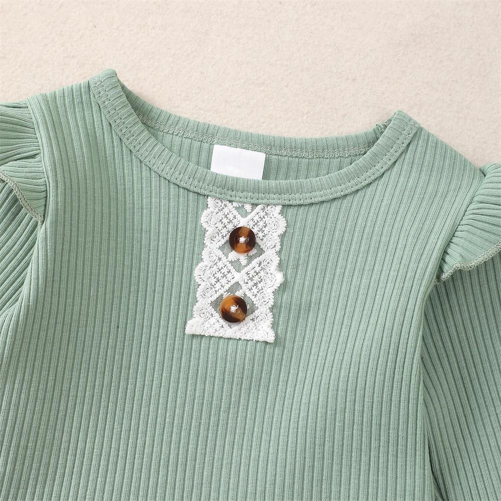 3PCS Stylish Cute Floral Print Long Sleeve Baby Girl Set