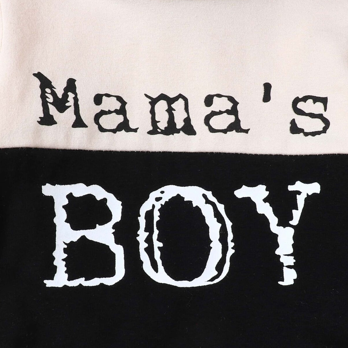 2PCS Mama's Boy Letter Plaid Printed Hoodie Baby Set