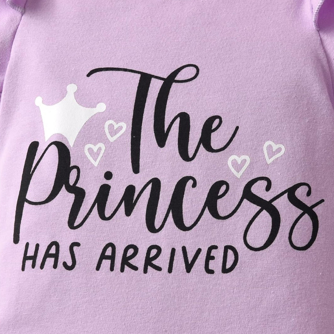 3PCS The Princess Letter Heart Printed Short Sleeve Baby Set