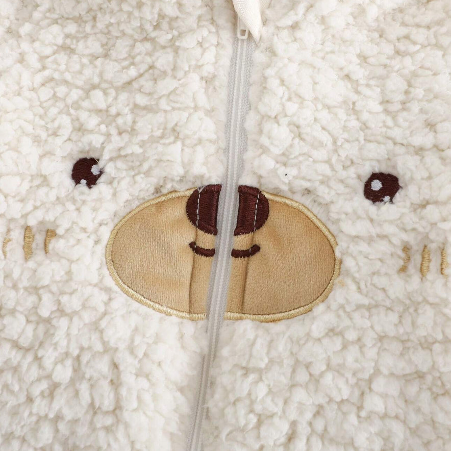 Cozy Bear Pattern Hooded Thicken Long Sleeve Baby Boy Jumpsuit