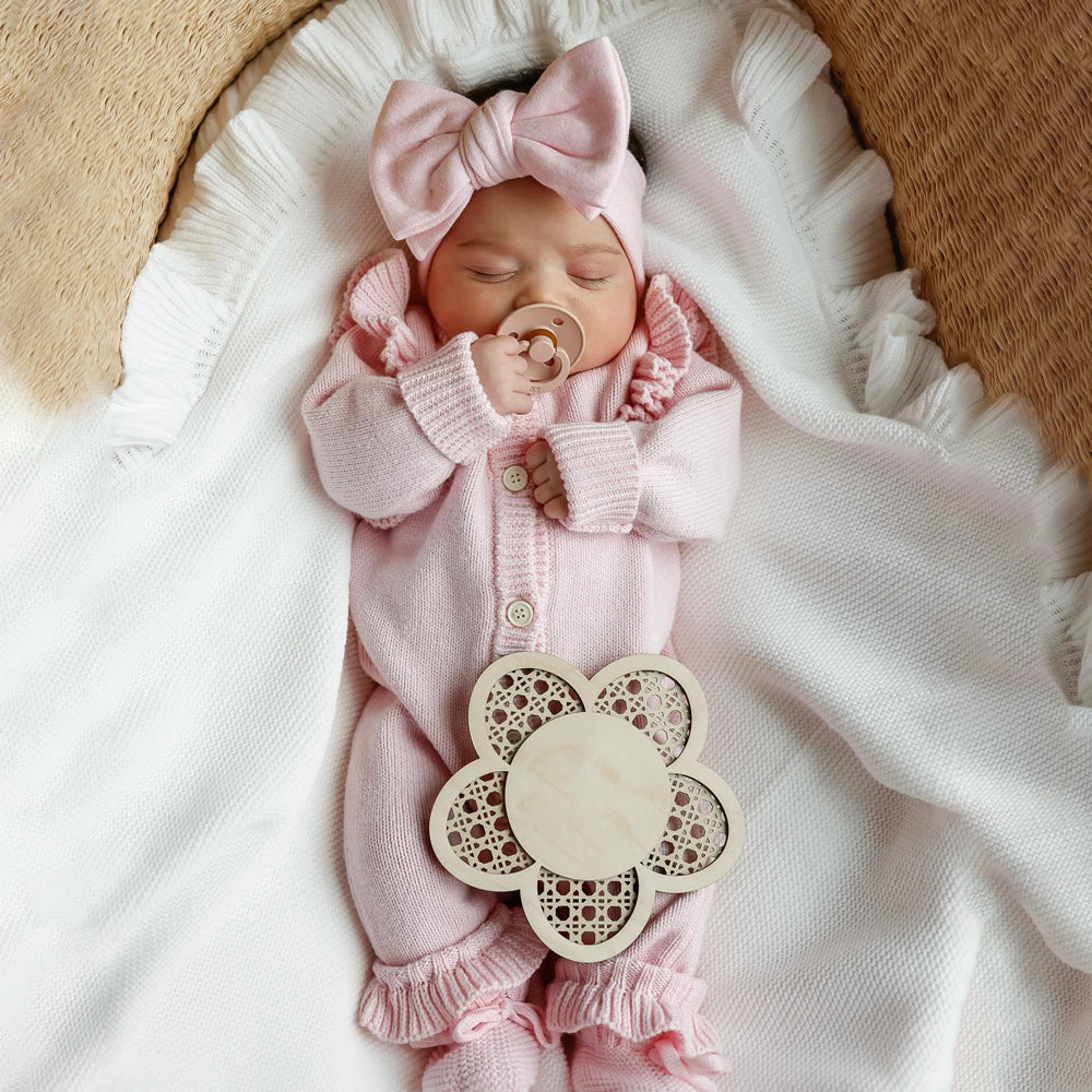 2PCS Classy Solid Color Knit Long Sleeve Baby Jumpsuit