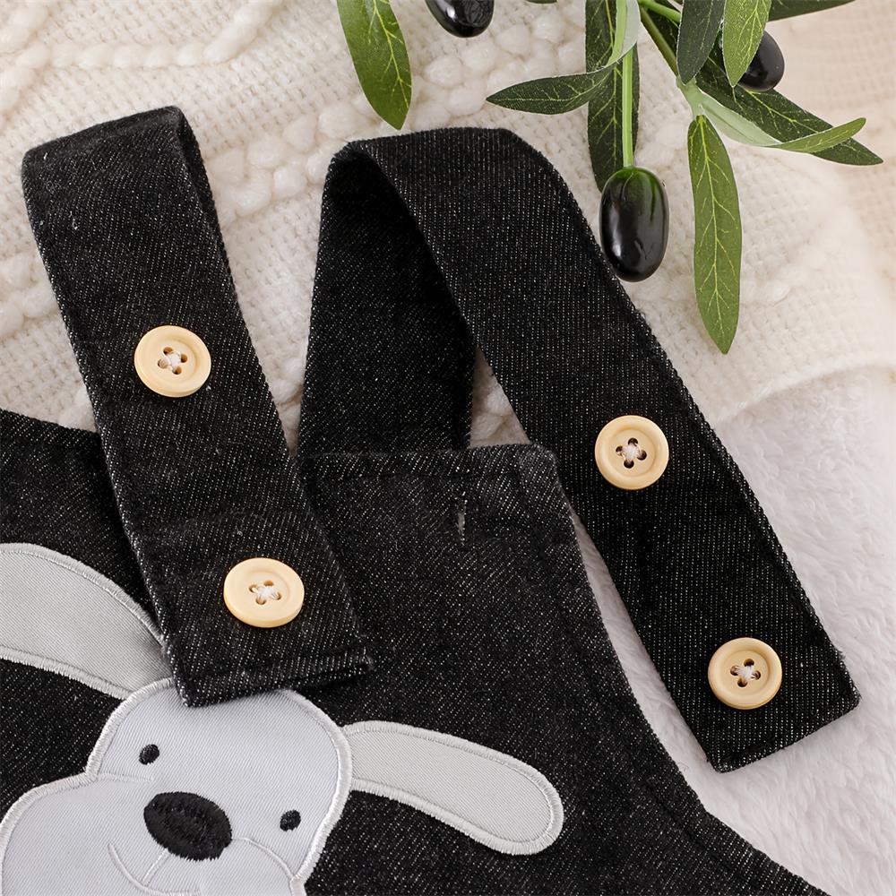 2PCS Cute Puppy Print Striped Long Sleeve Baby Set