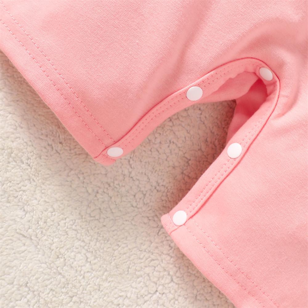 2PCS Cute Faux Layering Heart Appliqué Stripe Print Baby Jumpsuit
