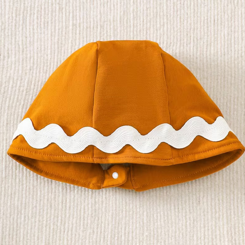 2PCS Christmas Gingerbread Decor Long Sleeve Baby Jumpsuit