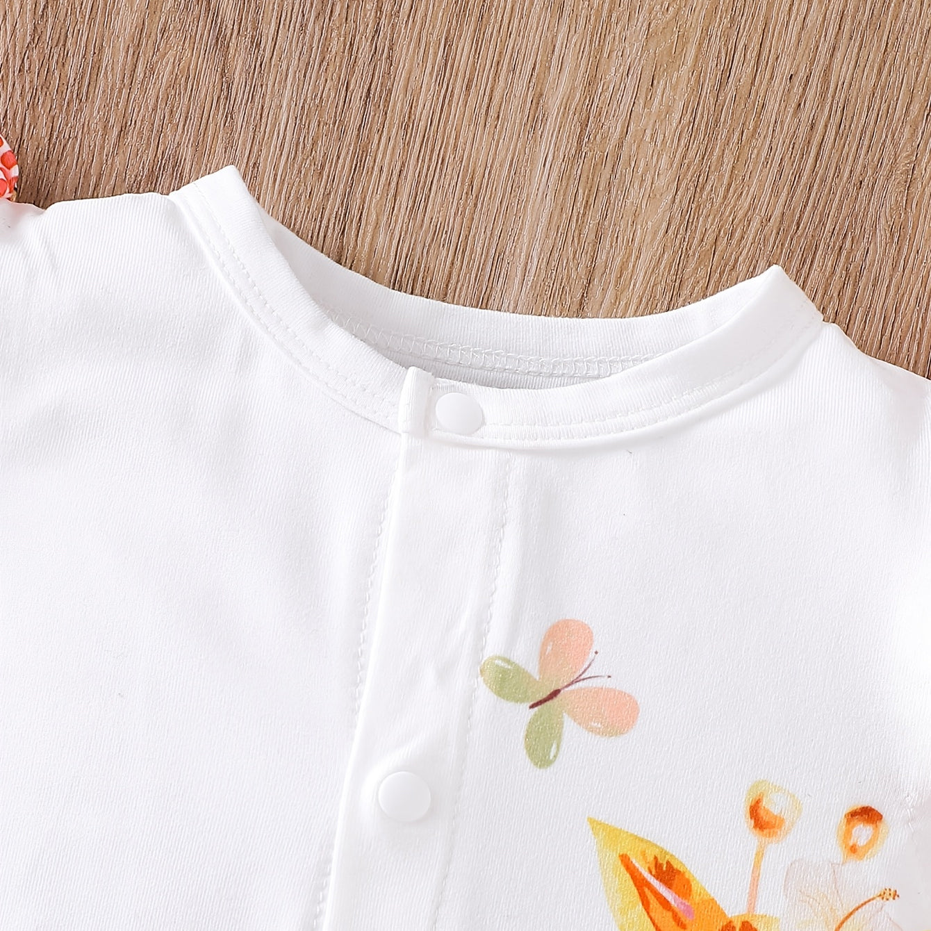 Lovely Giraffe Leopard Print Flutter Sleeve Baby Jumpsuit