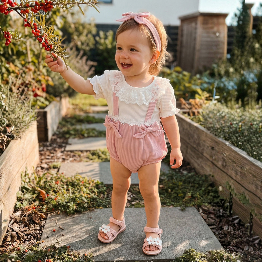 2PCS Gorgeous Contrast Color Baby Romper