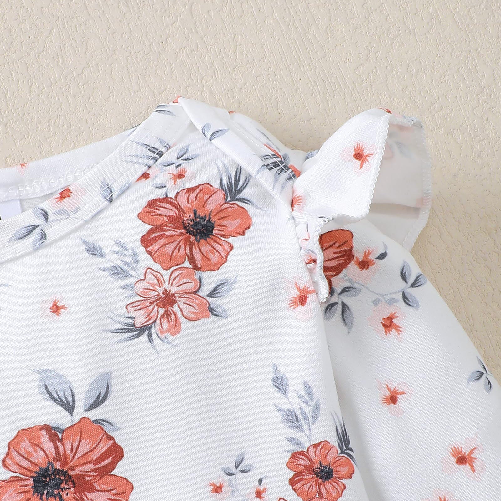 3PCS Refined Floral Printed Long Sleeve Baby Set