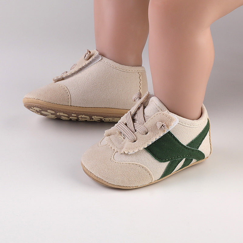 Unisex Baby Colorblock Breathable Non-Slip Soft Sole Prewalker Shoes