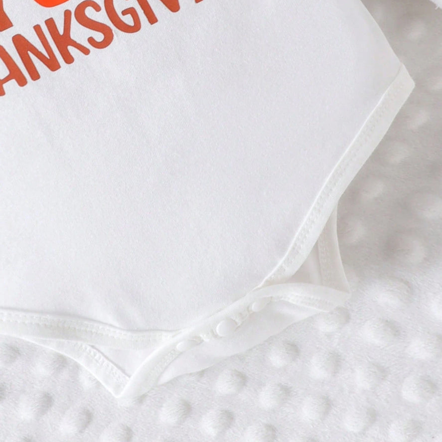 4PCS My 1st Thanksgiving Letter Turkey Printed Baby Set