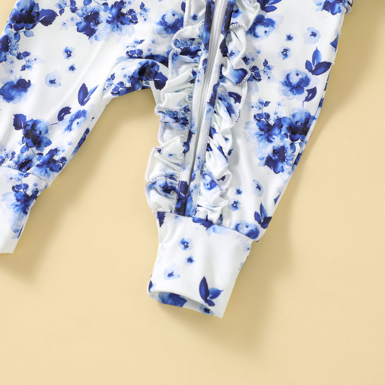 Elegant Floral Printed Long Sleeve Baby Jumpsuit