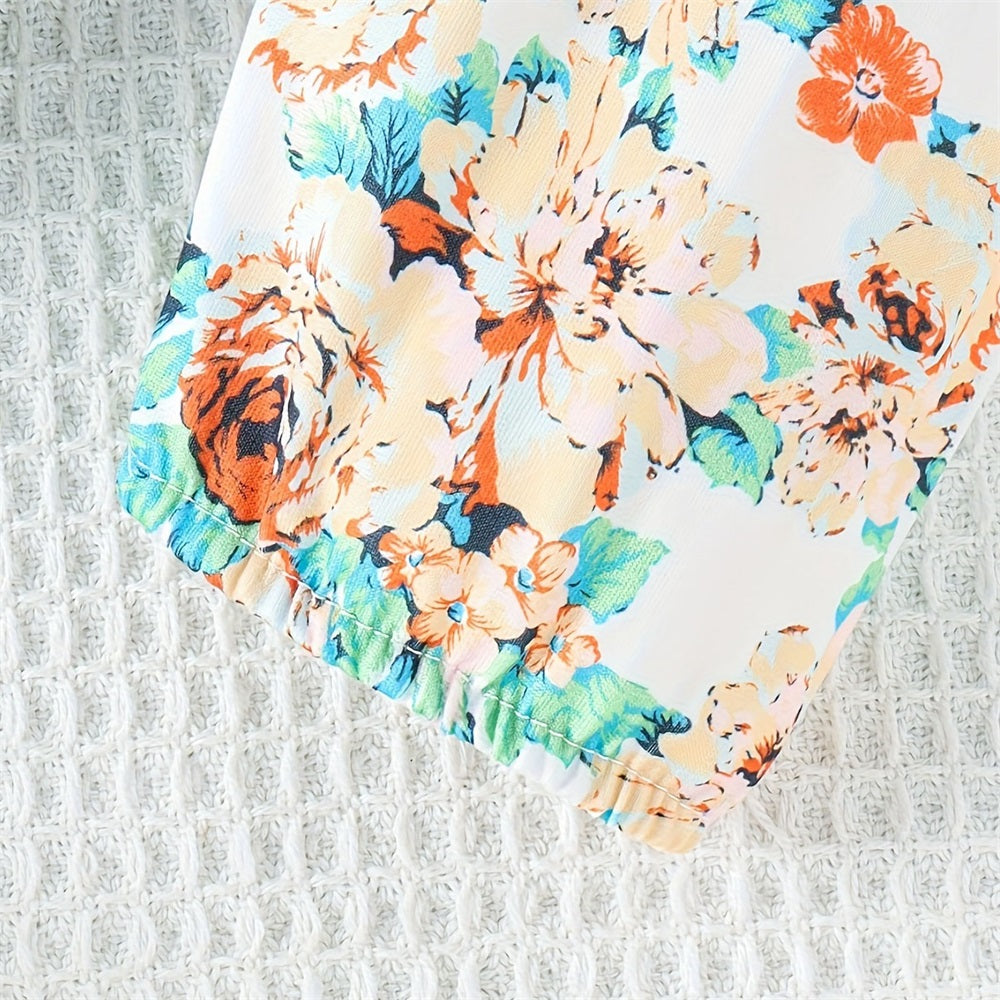 3PCS Daddy's Girl Letter Floral Print Long Sleeve Baby Set