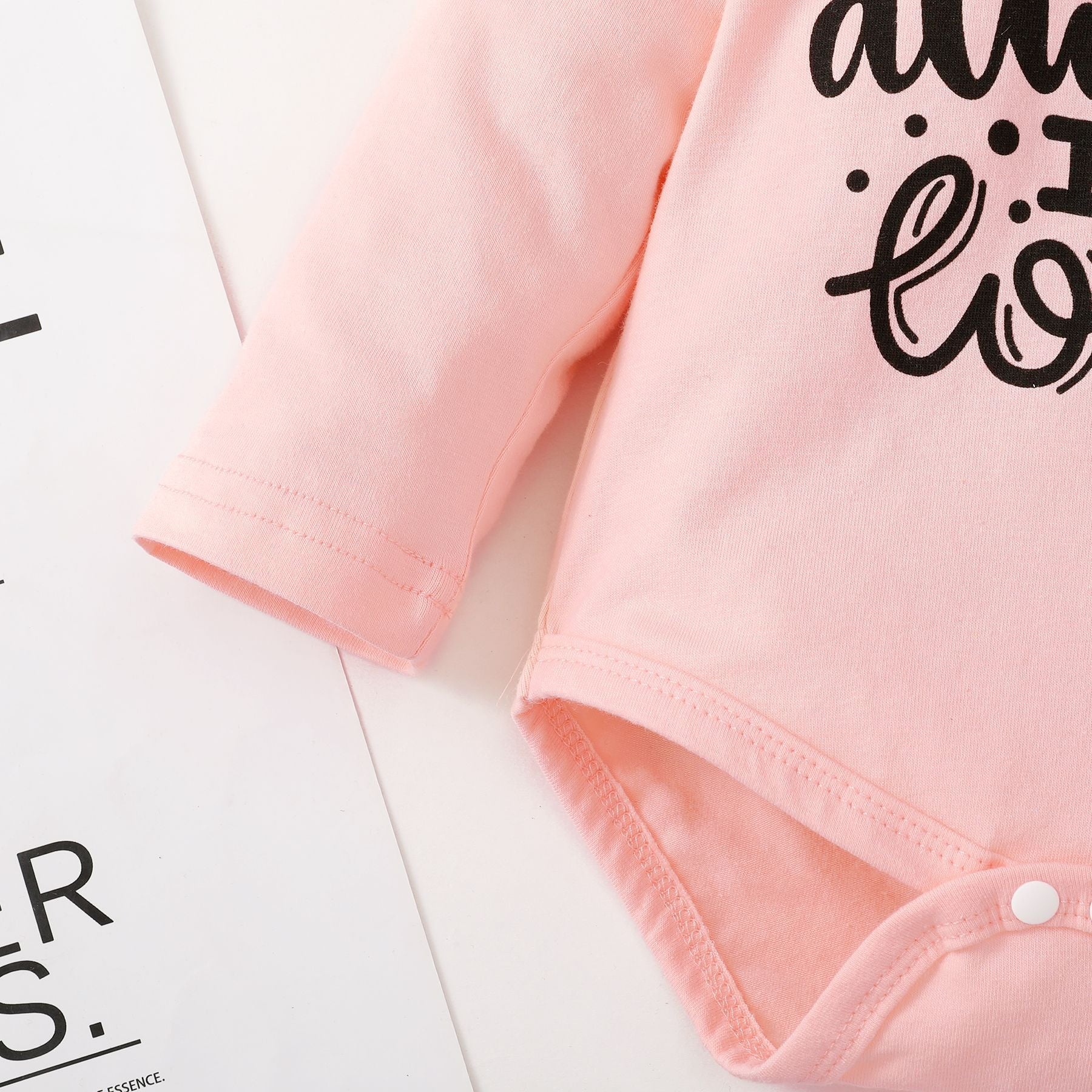 3PCS Always In Love Letter Heart Print Long Sleeve Baby Set