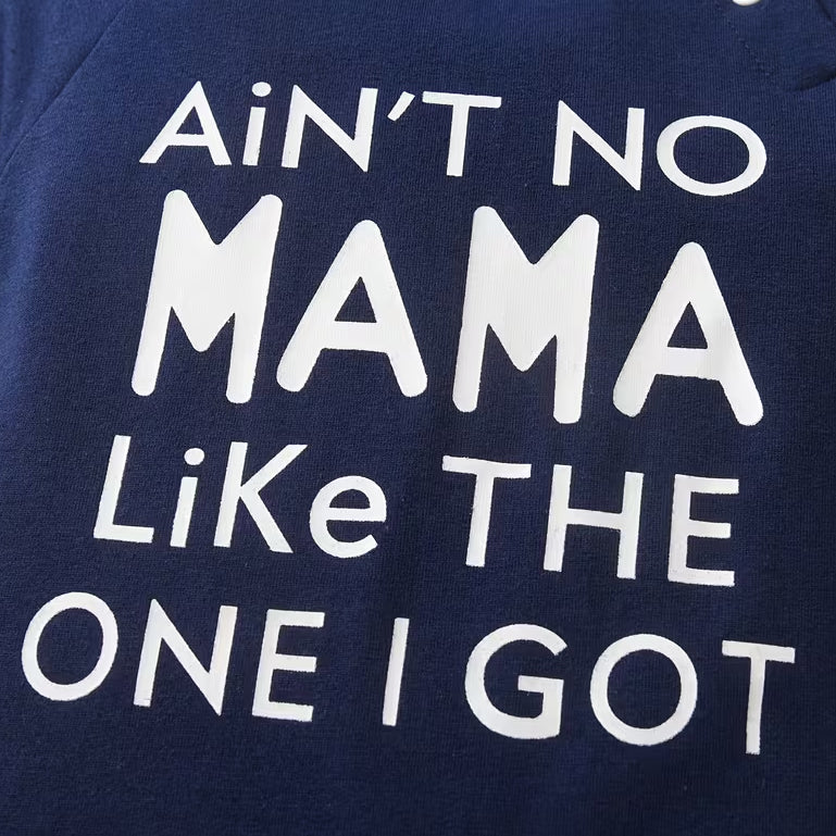 2PCS Lovely Ain't No Mama Like The One I Got Letter Print Baby Jumpsuit