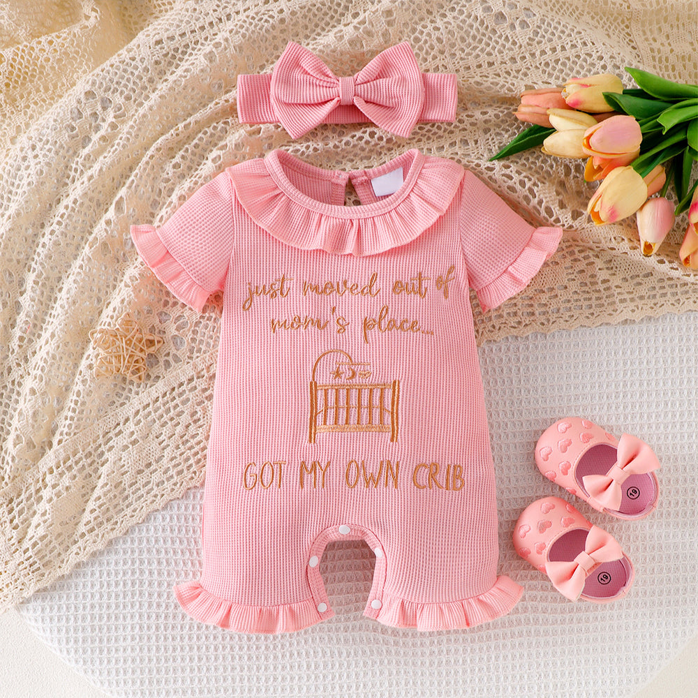 Elegant Got My Own Crib Letter Print Baby Jumpsuit